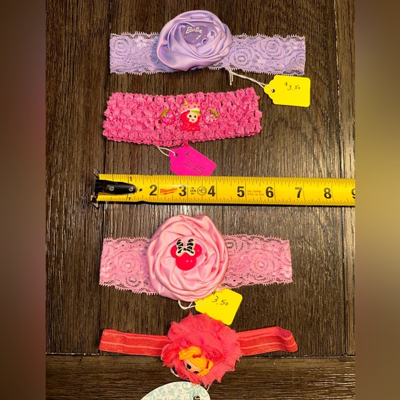 NWT Handmade Flower Headbands Infant Baby Child Girl Minnie Barbie strawberry - Picture 2 of 8